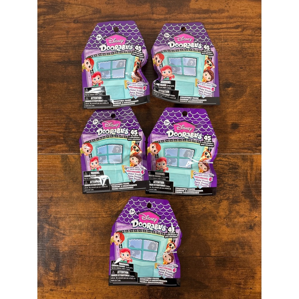 Disney Doorables Series 6 Jeweled Princess Blind Bag Mystery Figures Lot of 5